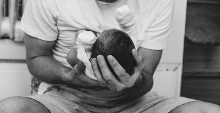 Young man and child