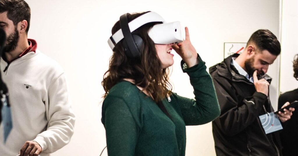 Woman with Virtual Reality Headset