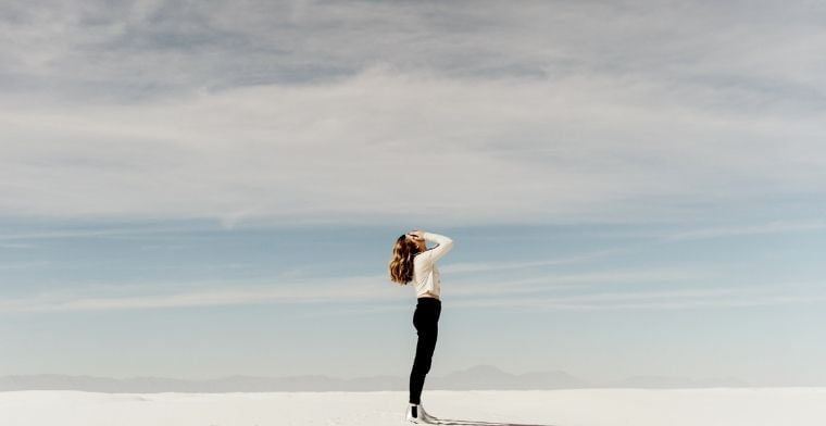 woman looking at sky