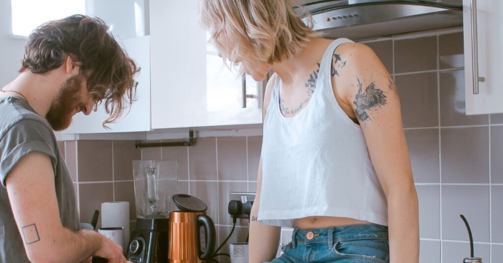 Couple in kitchen 