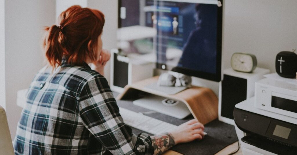 WOman working from home